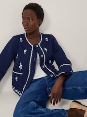 Monsoon Evie Floral Embroidered Quilted Jacket - Imagem 4 de 4