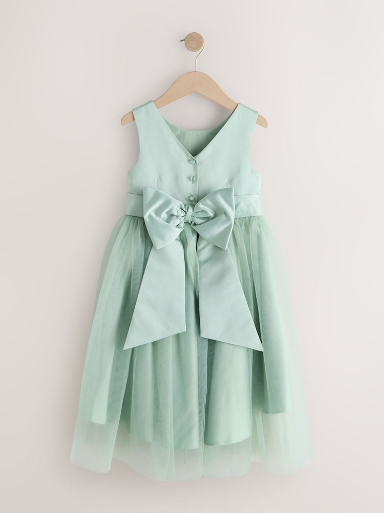 Buy Sage Green Flower Girl Bow Dress (3-12yrs) from Next USA