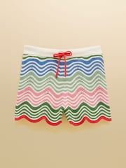 Joules Sandy Wave Knit Multi Pull On Short - Image 8 of 8