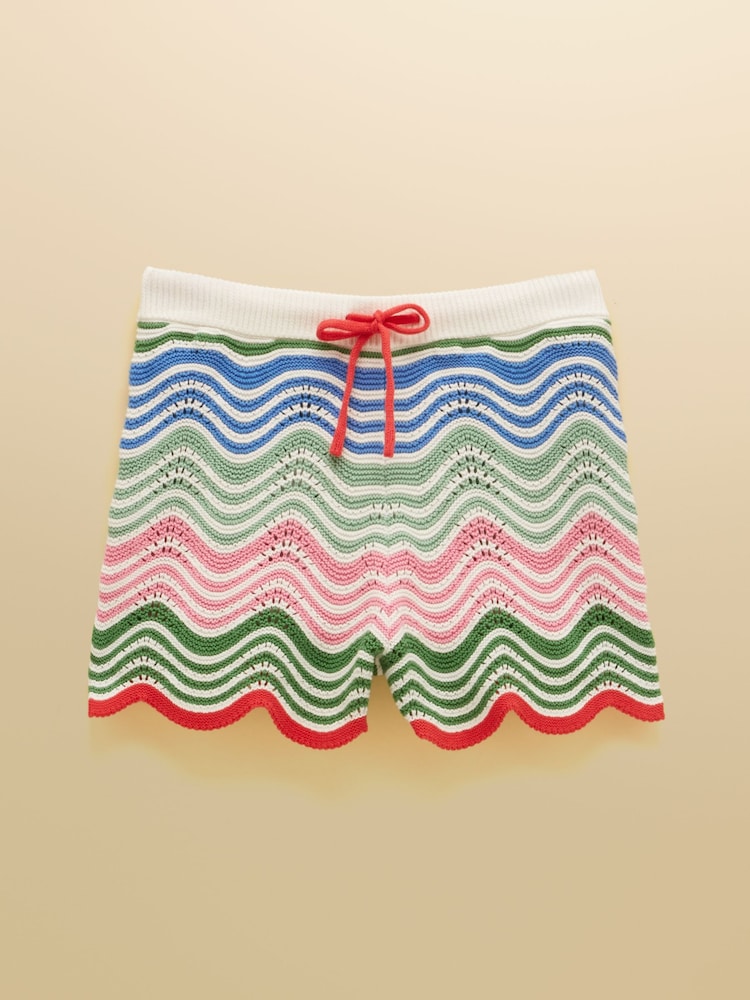 Joules Sandy Wave Knit Multi Pull On Short - Image 8 of 8