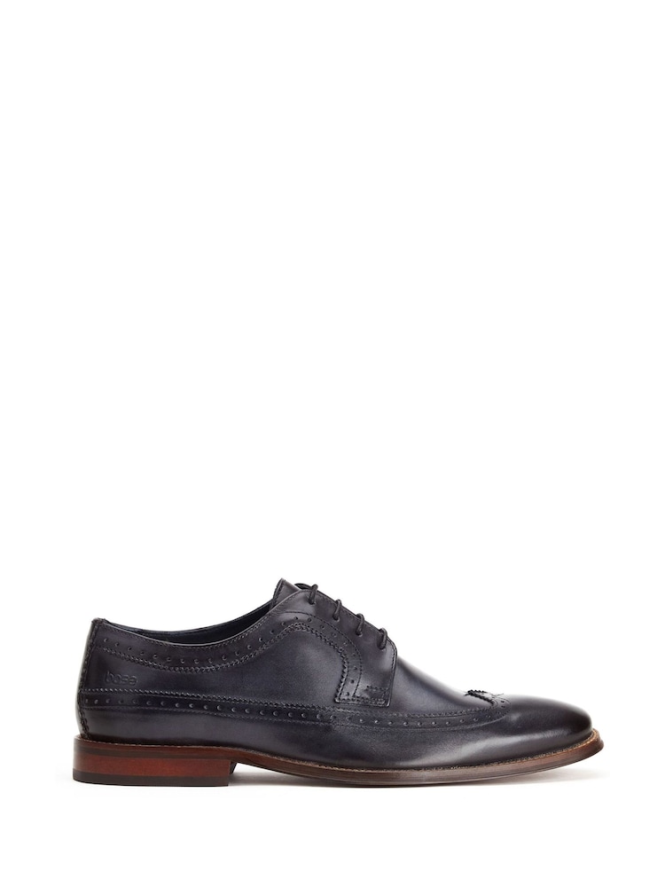 Base London Navy Blue Havisham Plain Toe Derby Shoe - Image 1 of 4 Base London Navy Blue Havisham Plain Toe Derby Shoe - Image 1 of 4