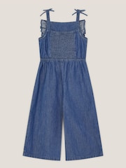 Monsoon Blue Floral Embroidered Denim Jumpsuit - Image 2 of 3