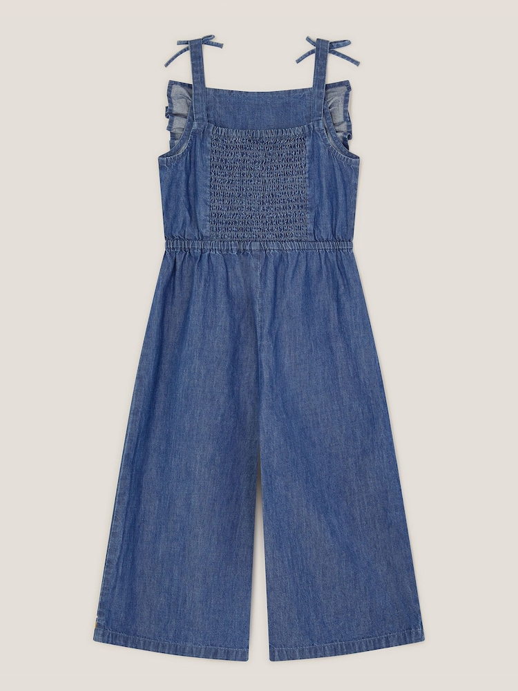 Monsoon Blue Floral Embroidered Denim Jumpsuit - Image 2 of 3 Monsoon Blue Floral Embroidered Denim Jumpsuit - Image 2 of 3