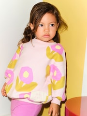 Light Pink Flowers - Komplet puloverja in pajkic s širokimi hlačnicami (3mes-7let) - Slika 1 iz 9