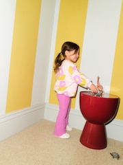 Light Pink Flowers - Komplet puloverja in pajkic s širokimi hlačnicami (3mes-7let) - Slika 3 iz 9