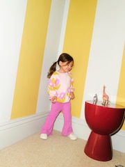 Flori roz pal - Set Hanorac și Colanți evazați (3luni-7ani) - Imaginea 4 din 9