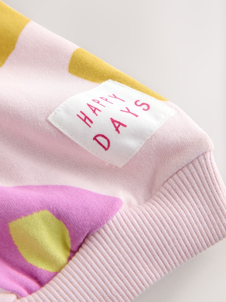 Light Pink Flowers Sweatshirt & Flare Leggings Set (3mths-7yrs) - Image 9 of 9 Light Pink Flowers Sweatshirt & Flare Leggings Set (3mths-7yrs) - Image 9 of 9