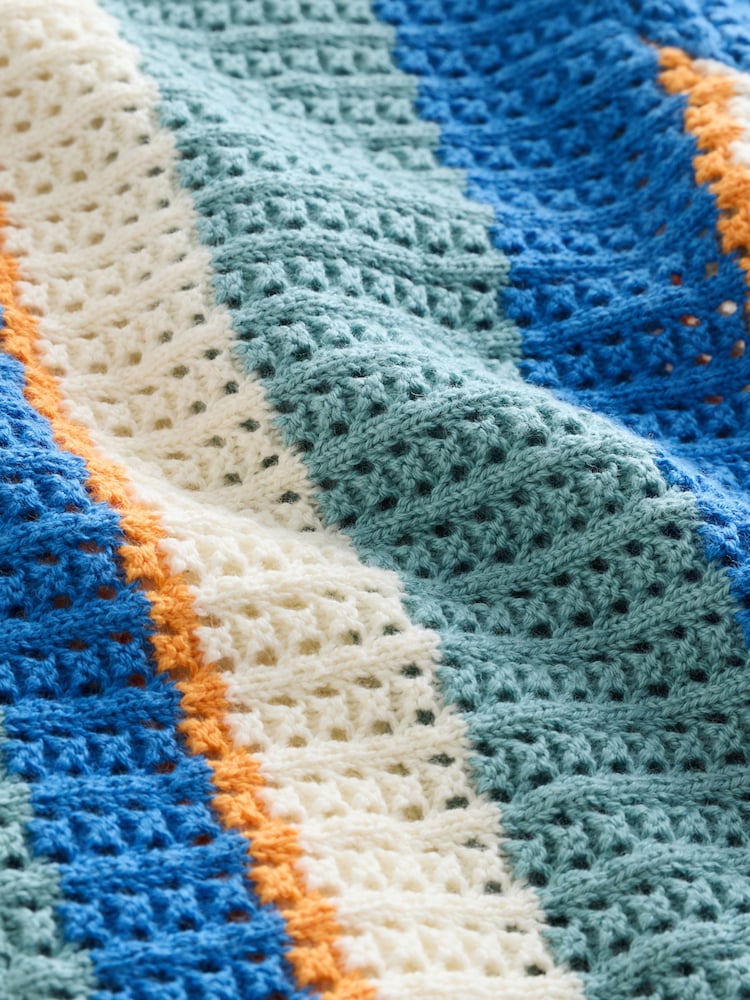 Blue Knitted Stripe Polo Shirt (3mths-7yrs) - Image 4 of 4