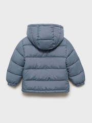 Mango Blue Hooded Liner Quilted Coat - Image 4 of 5