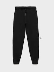 Mango Black Cotton Drawstring Joggers - Image 1 of 3