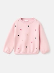 Mango Pink Embroidered Cotton Sweatshirt - Image 1 of 3