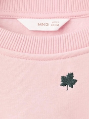 Mango Pink Embroidered Cotton Sweatshirt - Image 3 of 3