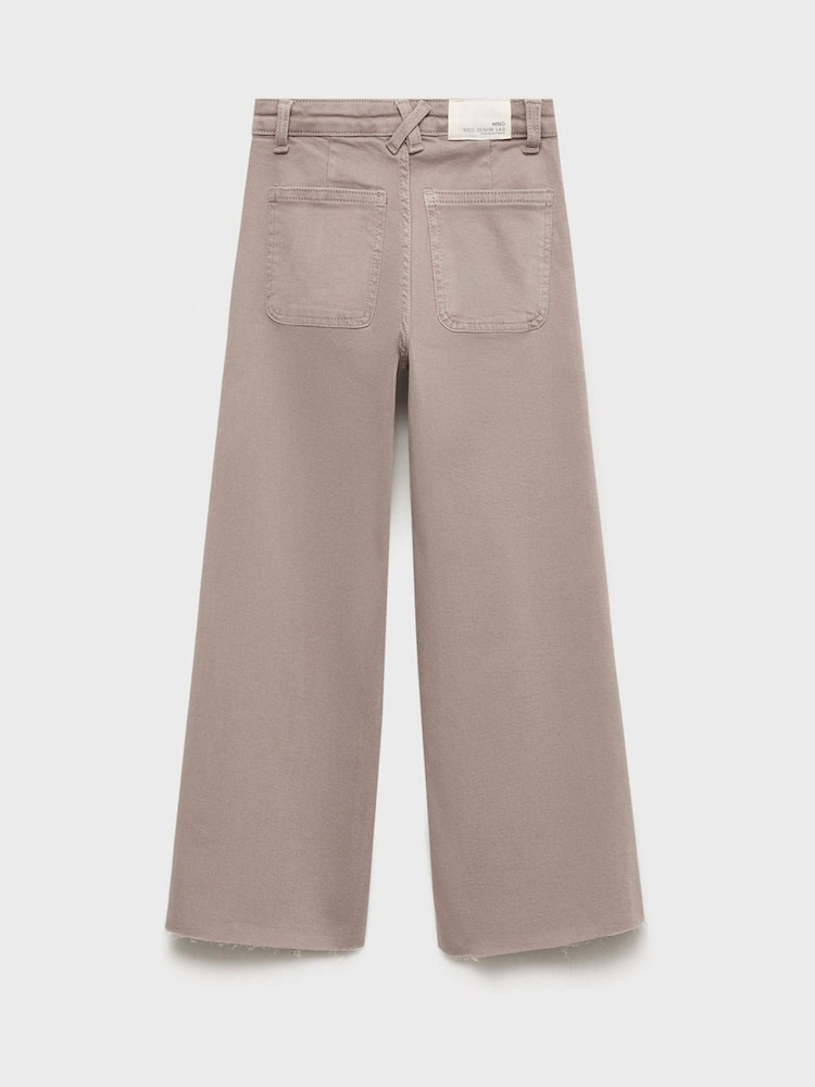 Mango Grey Frayed Wide Leg Jeans - Image 2 of 3