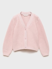 Mango Pink Knitted Button Cardigan - Image 3 of 5