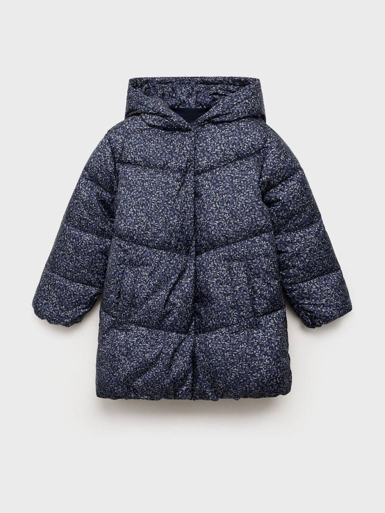 Mango Blue Floral Pattern Coat - Image 1 of 3