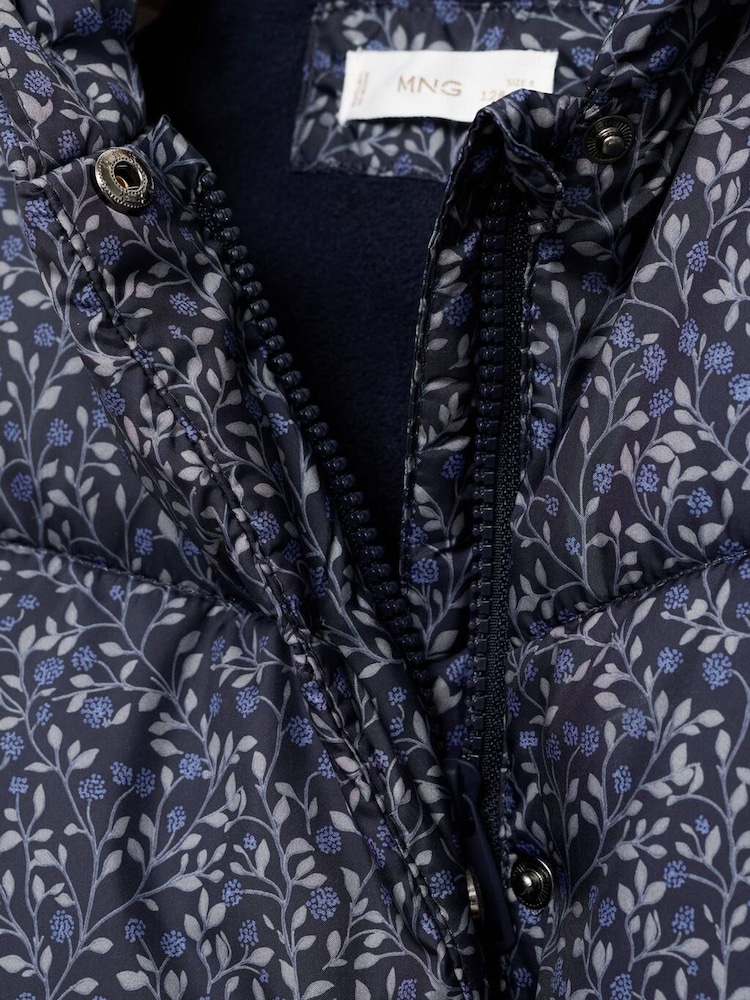 Mango Blue Floral Pattern Coat - Image 3 of 3