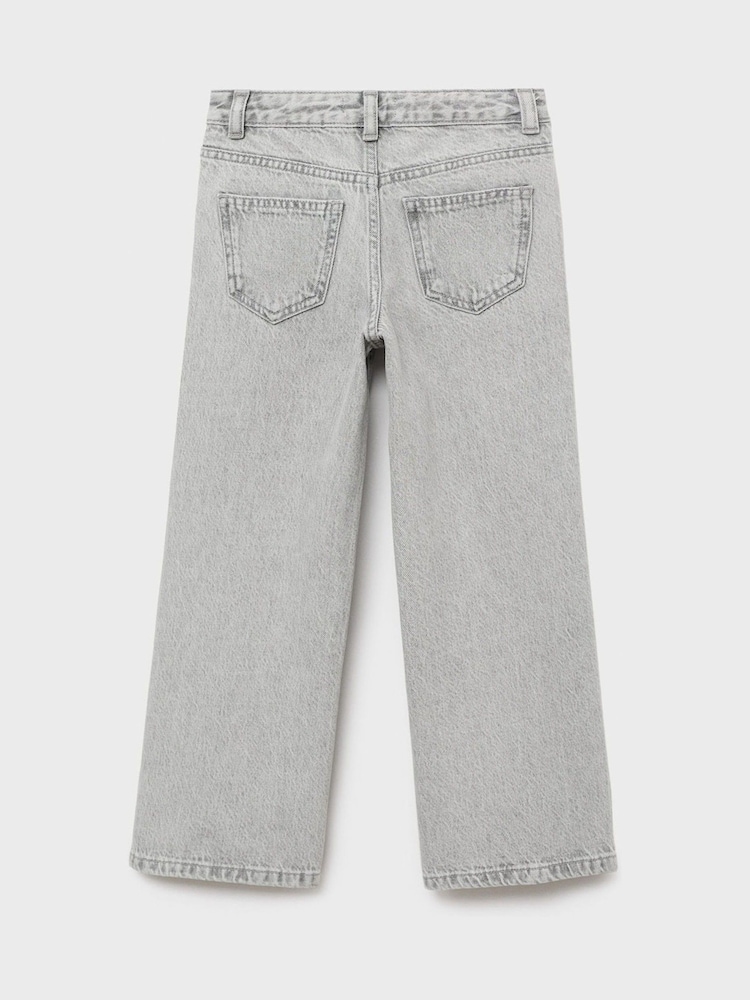 Mango Grey Star Wide Leg Jeans - Image 2 of 3