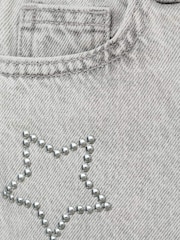 Mango Grey Star Wide Leg Jeans - Image 3 of 3