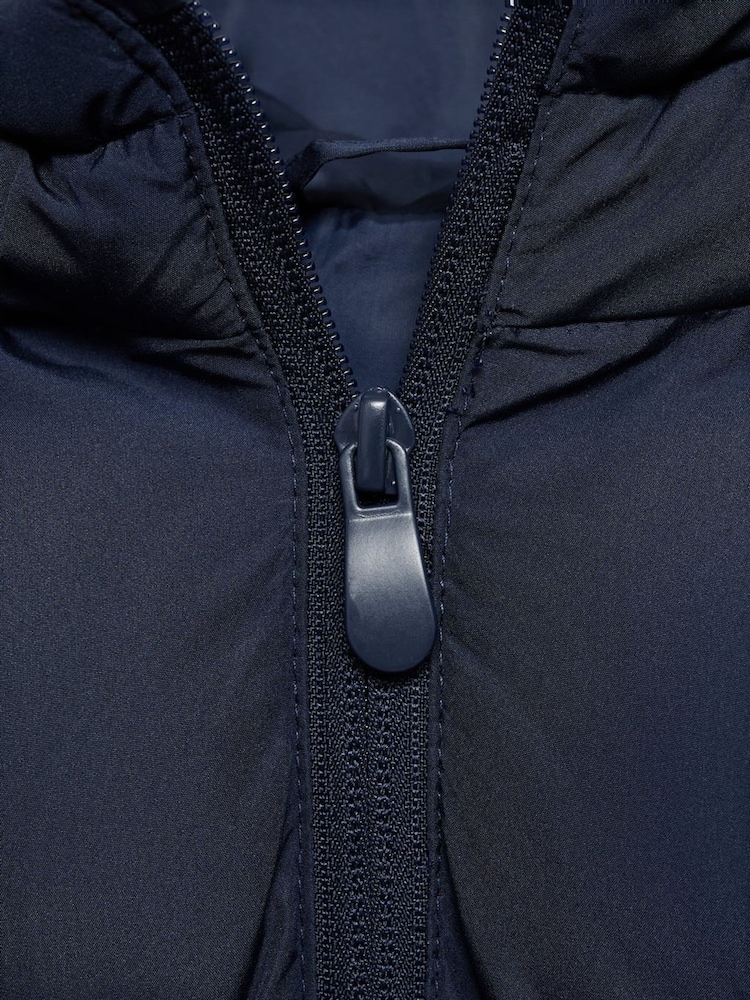 Mango Blue Hooded Quilted Gilet - Image 3 of 3