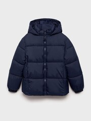 Mango Blue Hood Quilted Coat - Image 1 of 3