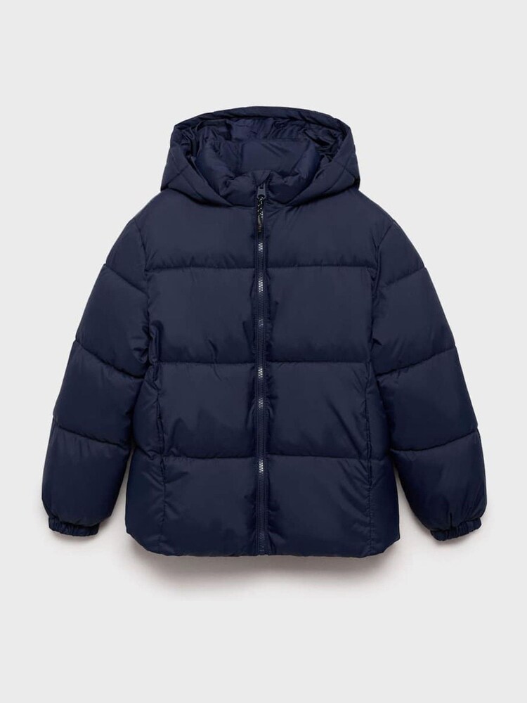 Mango Blue Hood Quilted Coat - Image 1 of 3 Mango Blue Hood Quilted Coat - Image 1 of 3