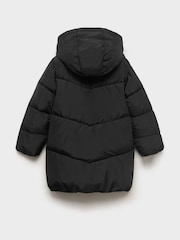 Mango Black Hooded Quilted Coat - Image 2 of 3