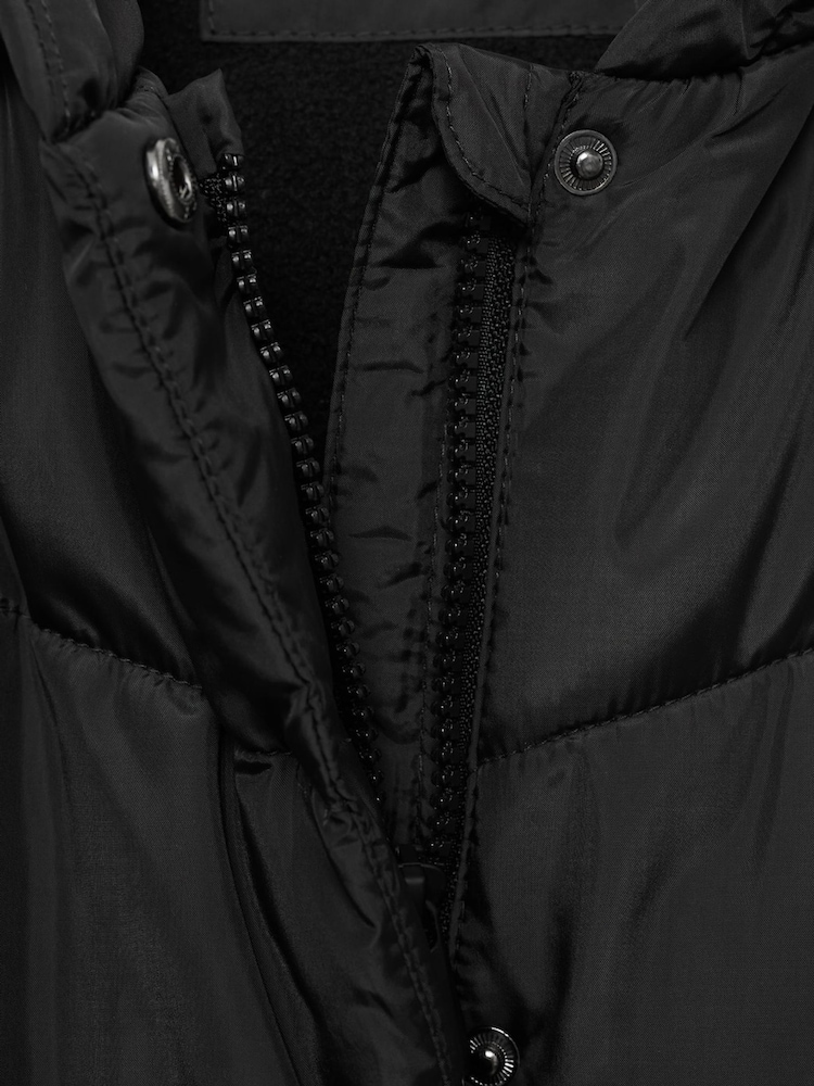 Mango Black Hooded Quilted Coat - Image 3 of 3