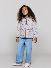 Mango Blue Floral Print Quilted Jacket - Image 3 of 6