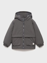 Mango Grey Hooded Quilted Coat - Image 1 of 3