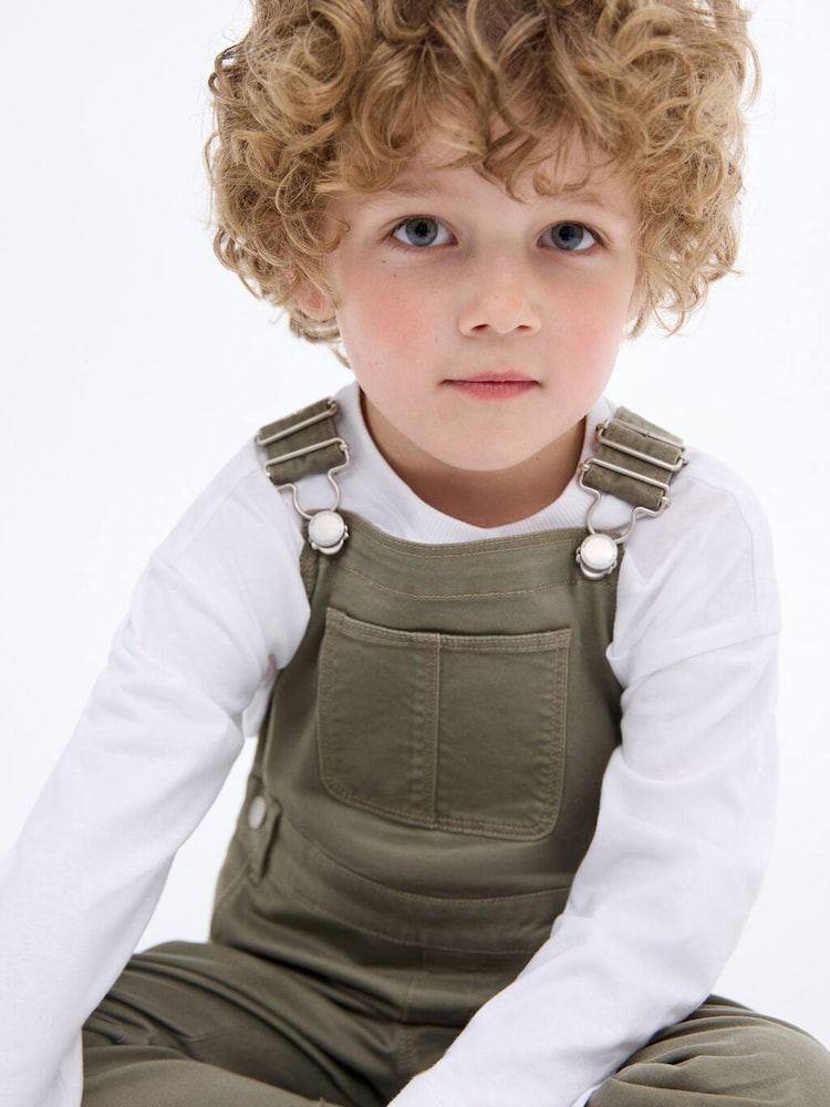 Mango Green Straight Denim Dungarees - Image 1 of 4