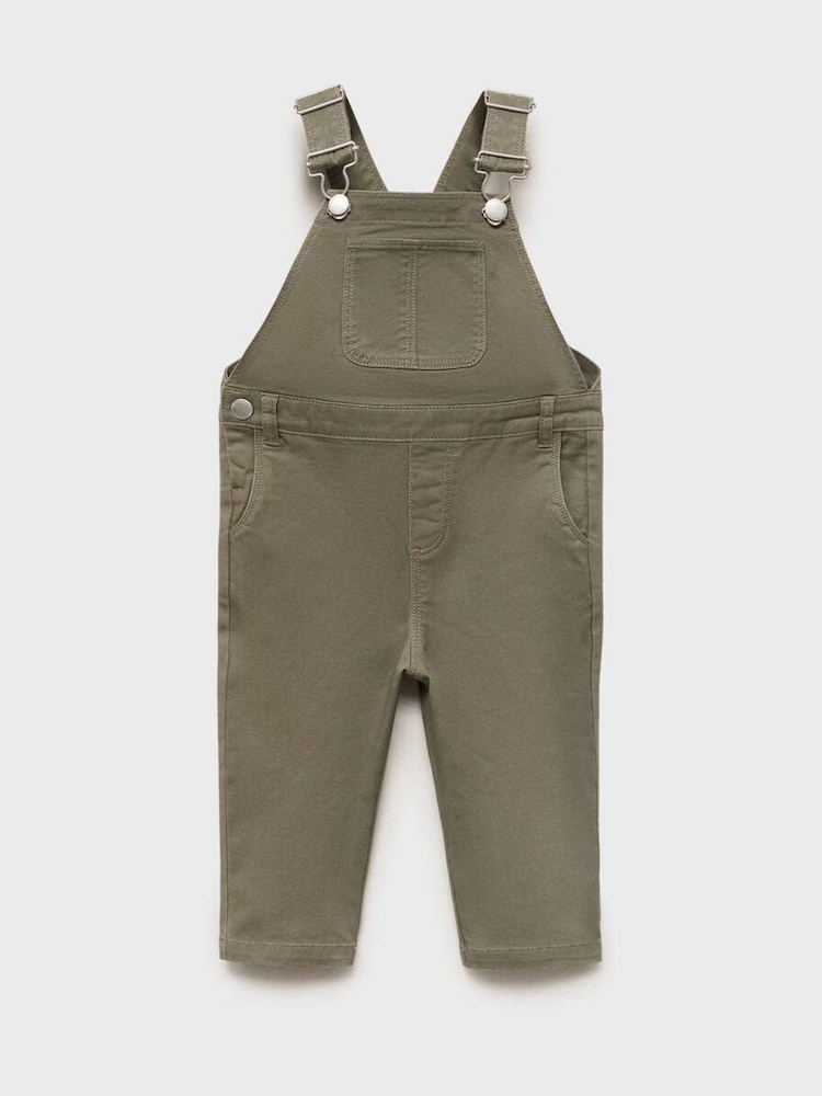 Mango Green Straight Denim Dungarees - Image 2 of 4