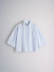 The Set 2 Piece Coord Shirt and Shorts Set With Linen Blue - Image 12 of 15