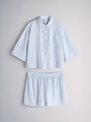 The Set 2 Piece Coord Shirt and Shorts Set With Linen Blue - Image 2 of 15