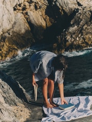 The Set 2 Piece Coord Shirt and Shorts Set With Linen Blue - Image 8 of 15