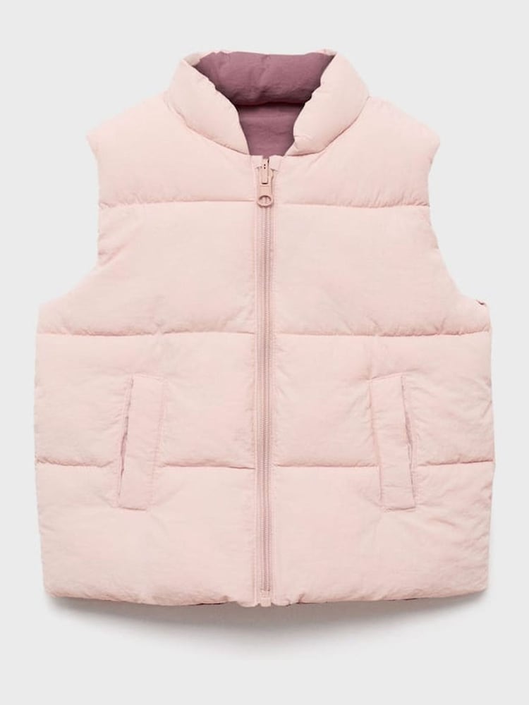 Mango Pink Reversible Quilted Gilet - Image 2 of 4