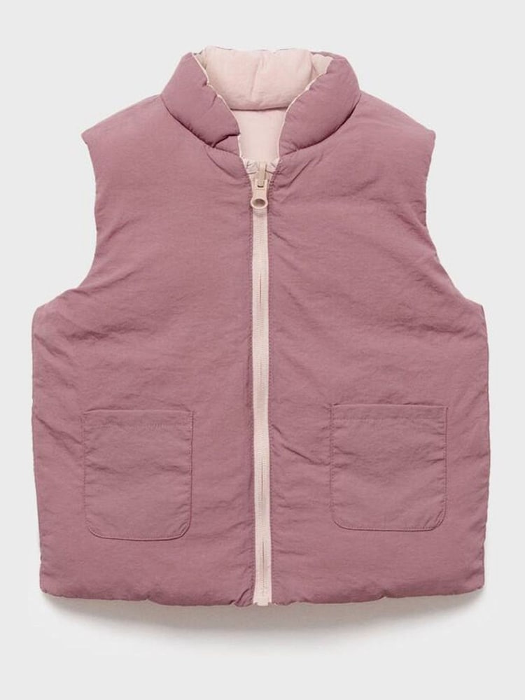 Mango Pink Reversible Quilted Gilet - Image 4 of 4