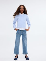 Mango Blue Culotte Jeans - Image 1 of 5