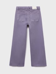 Mango Purple Frayed Wide Leg Jeans - Image 2 of 3