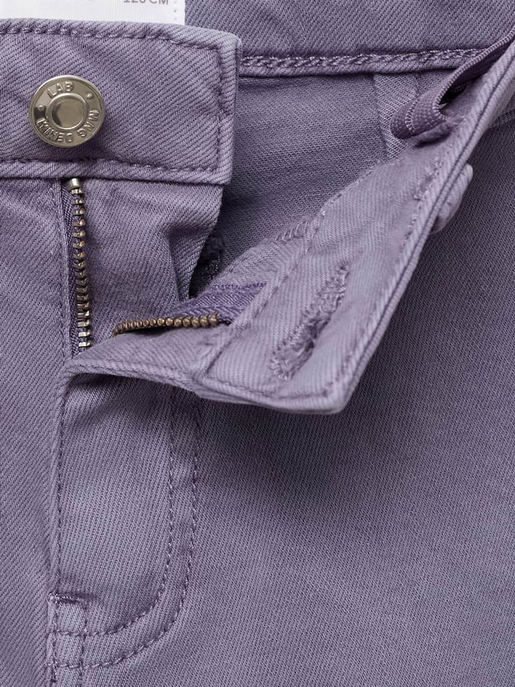 Mango Purple Frayed Wide Leg Jeans - Image 3 of 3