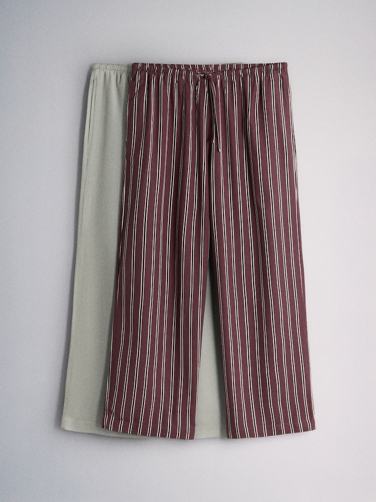 حزمة من 2 بنطلون برِجل واسعة برباط خصر يحتوي على كتّان من The Set - Image 1 of 5 حزمة من 2 بنطلون برِجل واسعة برباط خصر يحتوي على كتّان من The Set - Image 1 of 5