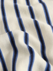 The Set 2 Pack Pull On Wide Leg Trousers With Linen Light Blue/Cream Stripe - Image 7 of 8