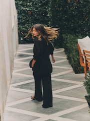 The Set 2 Peice Co-ord Shirt and Trousers Set With Linen Chocolate Brown - Image 5 of 6