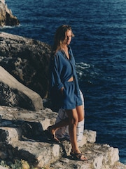 The Set 2 Pack Shirt and Shorts Co-ord Set With Linen - Image 1 of 10