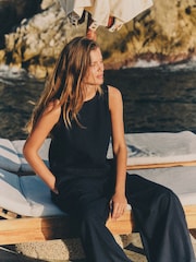 The Set 3 Pack Shell Tops With Linen Navy Blue/Plum Spot/White - Image 2 of 6