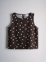 The Set 3 Pack Shell Tops With Linen Navy Blue/Plum Spot/White - Image 4 of 6