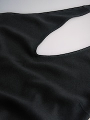 The Set 3 Pack Tie Neck Halter Top With Linen Black/Khaki Green/Stone - Image 6 of 6