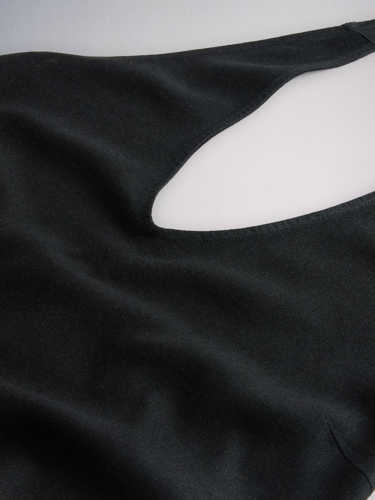 The Set 3 Pack Tie Neck Halter Top With Linen Black/Khaki Green/Stone - Image 6 of 6