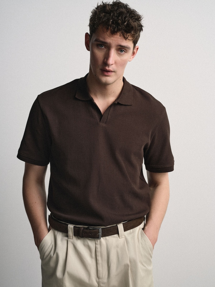 The Set 3 Pack Ribbed Heavy Cotton Trophy Neck TShirts Aqua/Cream - Image 1 of 6