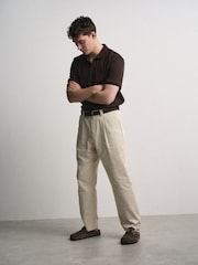 The Set 3 Pack Ribbed Heavy Cotton Trophy Neck TShirts Aqua/Cream - Image 3 of 6