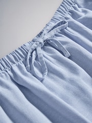 The Set 2 Pack Lightweight Tie Waist A-Line Maxi Skirts With Linen Light Blue/White - Image 9 of 10